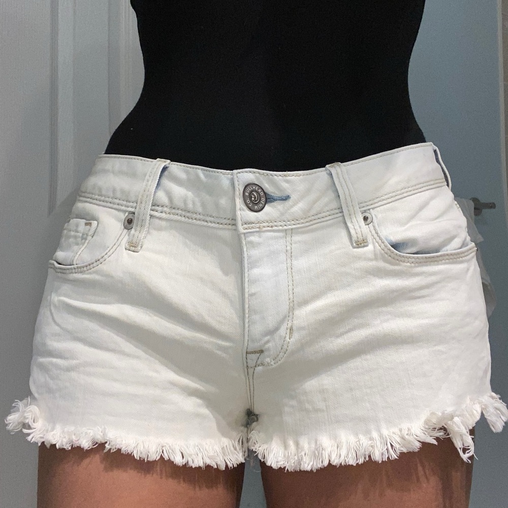 White painted cloud shorts